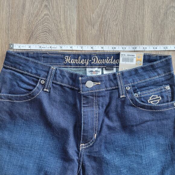 Harley Davidson Embellished Stretch Bootcut Jeans Size 8R - Picture 9 of 11